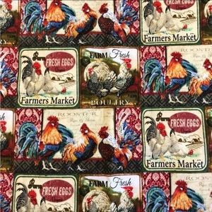 Vintage Farmers🐓Market Fabric 100 % cotton 2 yr
